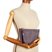 POCHETTE TRAPÈZE 22 - VEAU VIOLET ET LIME