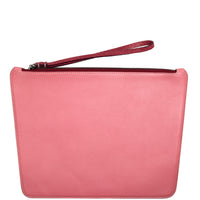 POCHETTE TRAPÈZE 29 - VEAU BICOLORE BLANC CASSÉ ET ROSE
