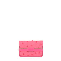 PORTE-CARTE CASTIGLIONE - AUTRUCHE ET VEAU ROSE