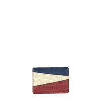 PORTE-CARTE BONAPARTE - CROCODILE BLEU BLANC ROUGE
