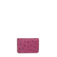 PORTE-CARTE - AUTRUCHE VEAU PRUNE