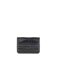 PORTE-CARTE CASTIGLIONE - CROCODILE NOIR
