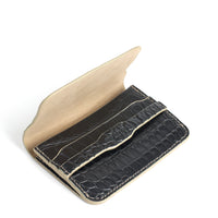 PORTE-CARTE CASTIGLIONE - CROCODILE NOIR