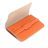 PORTE-CARTE CASTIGLIONE - VEAU ORANGE ET VIN