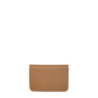 PORTE-CARTE CATIGLIONE - VEAU TAUPE ET CHOCOLAT