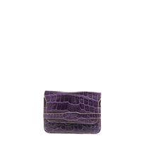 PORTE-CARTE CASTIGLIONE - CROCODILE AUBERGINE