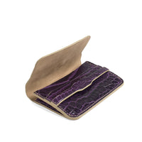 PORTE-CARTE CASTIGLIONE - CROCODILE AUBERGINE