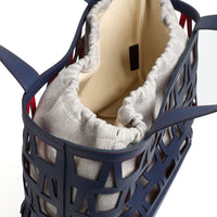KAYLA TOTE 43 - VEAU ET TOILE MARINE