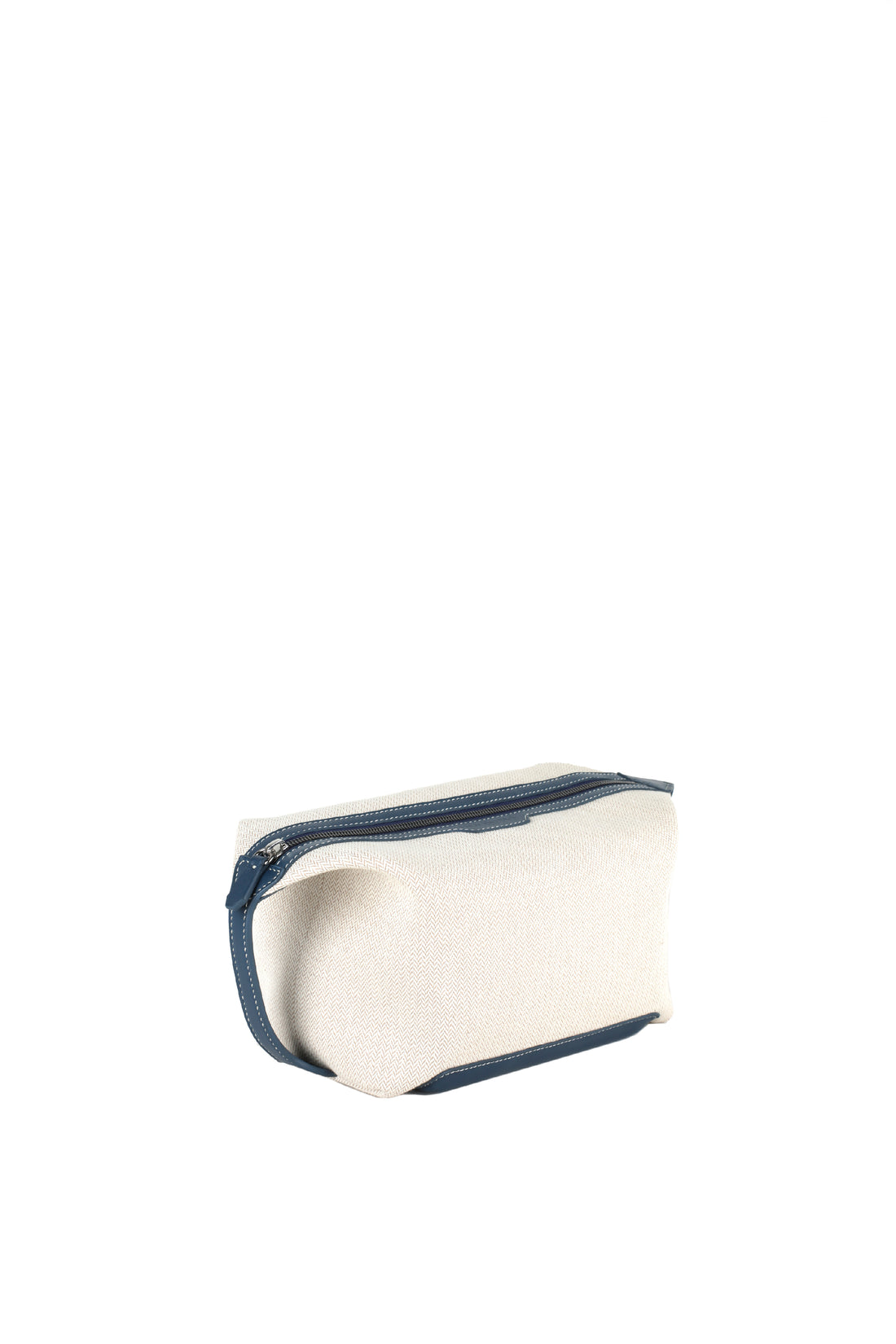 TROUSSE DE TOILETTE - TOILE & VEAU BLEU PETROLE