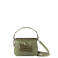 LESLIE 18 - VEAU CROCODILE VERT KAKI