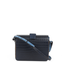 NORMA JEAN 23 - CROCODILE ET SUEDE BLEU MARINE