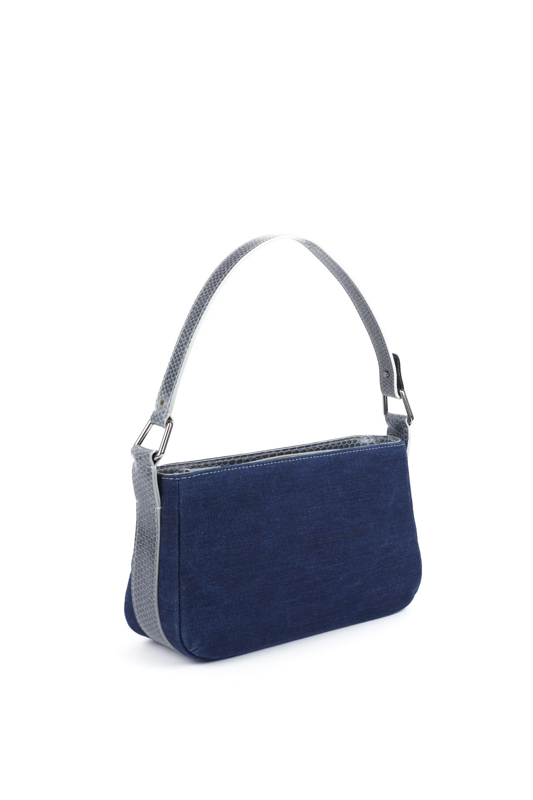 LYNN BAGUETTE - BLUE JEAN ET SNAKE EBONY