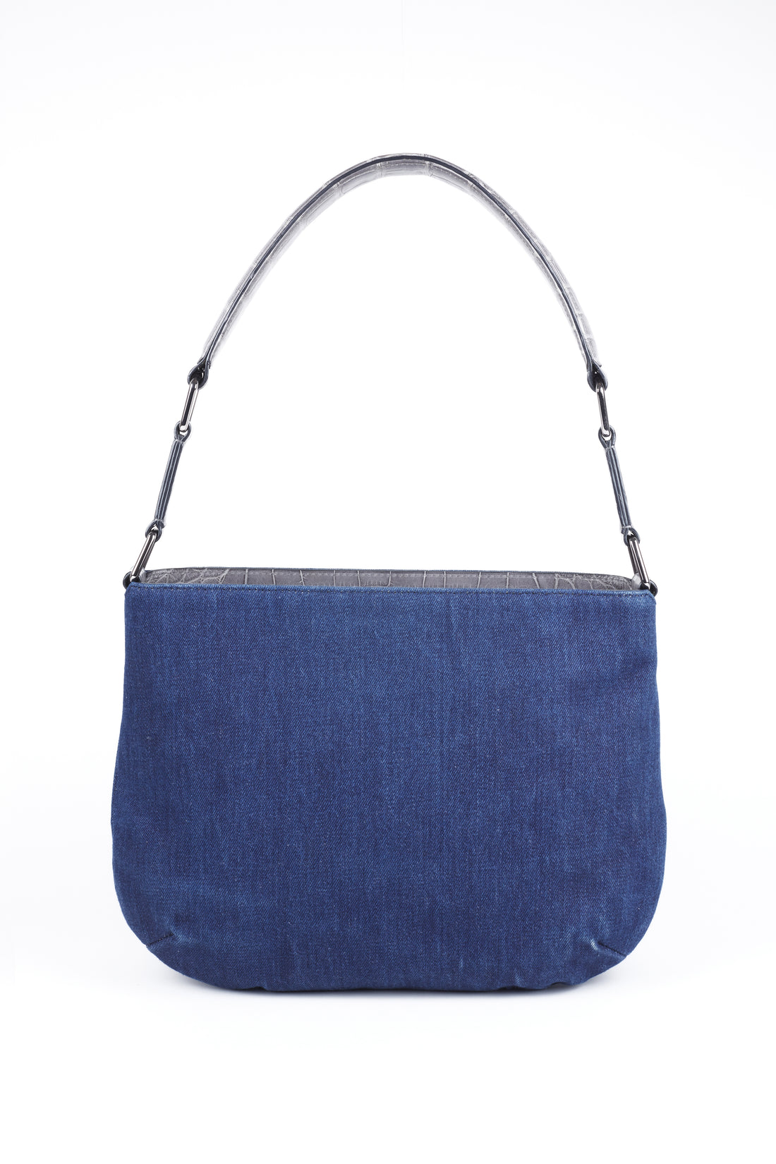 LESLIE 32 - DENIM ET CROCODILE GRIS PLOMB