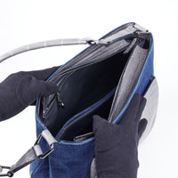 LESLIE 32 - DENIM ET CROCODILE GRIS PLOMB