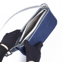 LYNN BAGUETTE - BLUE JEAN ET SNAKE EBONY