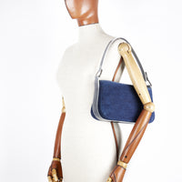 LYNN BAGUETTE - BLUE JEAN ET SNAKE EBONY