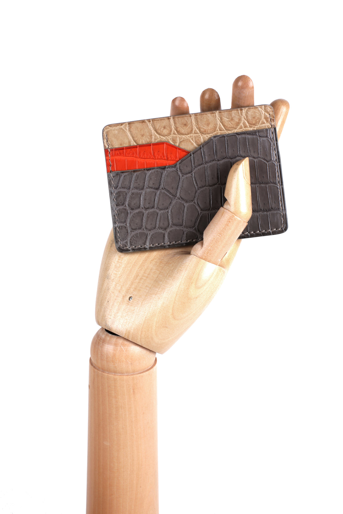 PORTE-CARTES BONAPARTE - CROCODILE TRI-COLOR