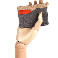 PORTE-CARTES BONAPARTE - CROCODILE TRI-COLOR