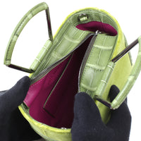 KAYLA 15 - VELOURS ET CROCODILE VERT ANIS