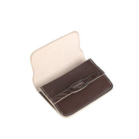 PORTE-CARTE CASTIGLIONE - VEAU ET CROCODILE CHOCOLAT