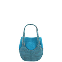 EJIAH 17 DUETTO - CROCODILE BLEU CANARD ET VELOURS TURQUOISE