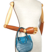 EJIAH 17 DUETTO - CROCODILE BLEU CANARD ET VELOURS TURQUOISE