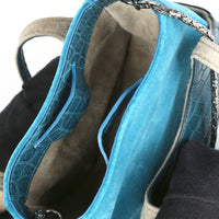 EJIAH 17 DUETTO - CROCODILE BLEU CANARD ET VELOURS TURQUOISE