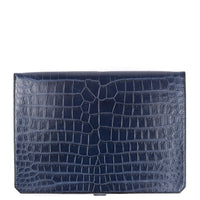 PORTE DOCUMENT - CROCODILE BLEU