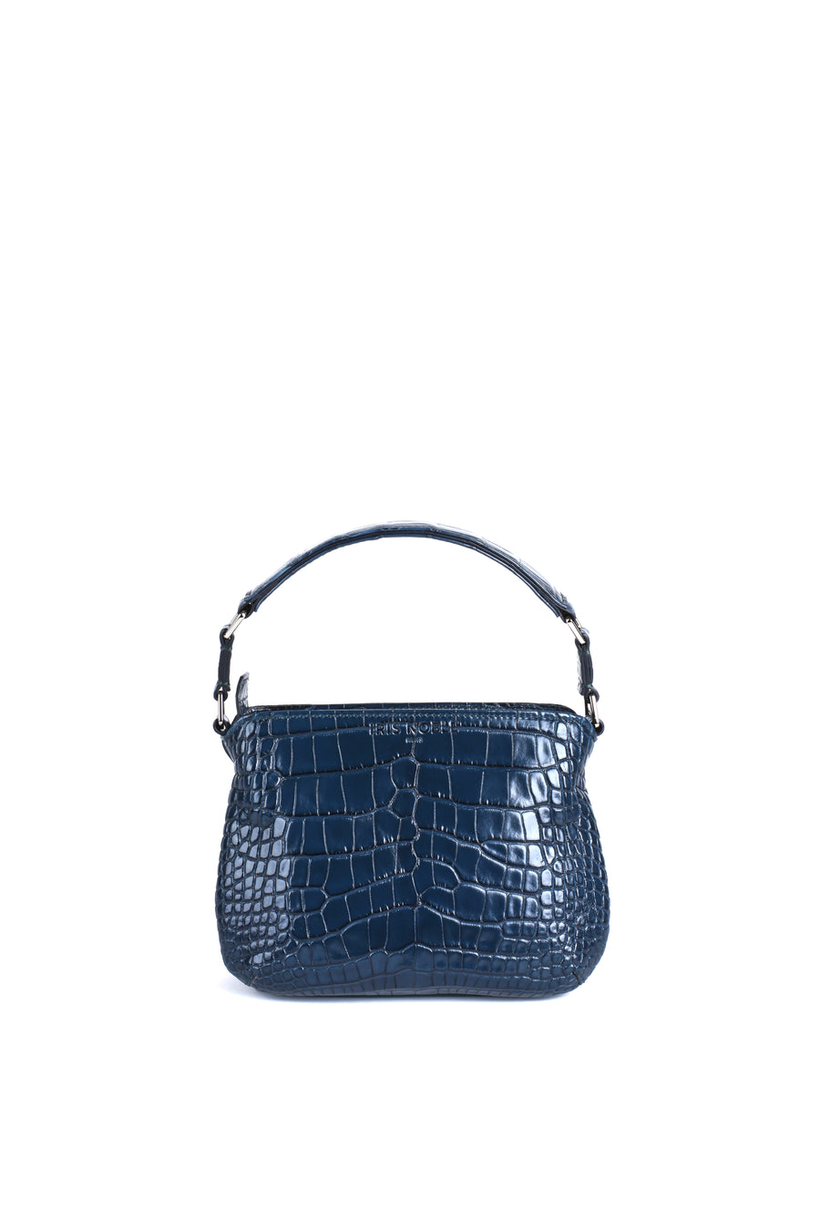 MICRO LESLIE - CROCODILE & VEAU BLEU PÉTROLE