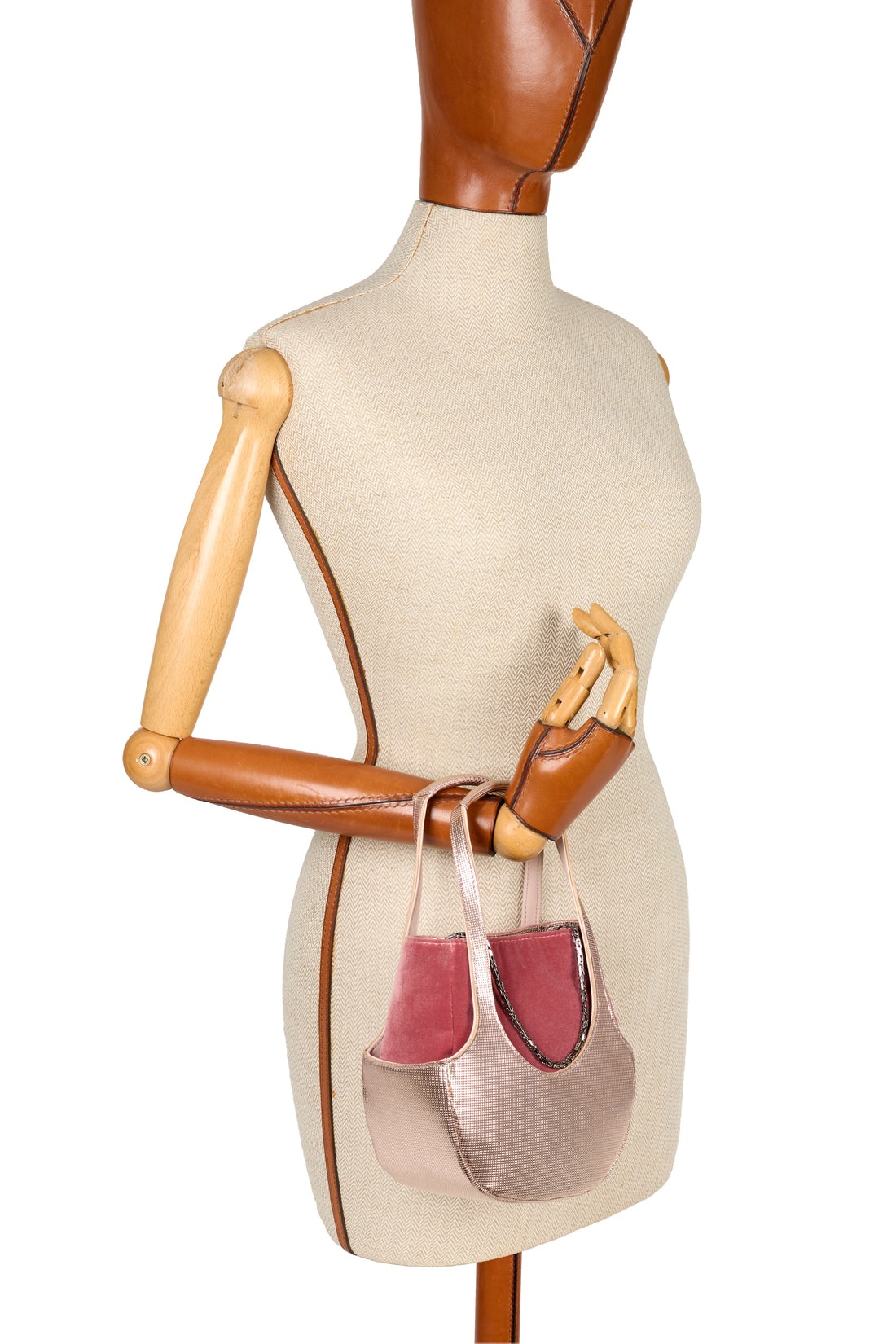 EJIAH 17 DUETTO - VEAU EMBELLI VELOURS ROSE POMPADOUR