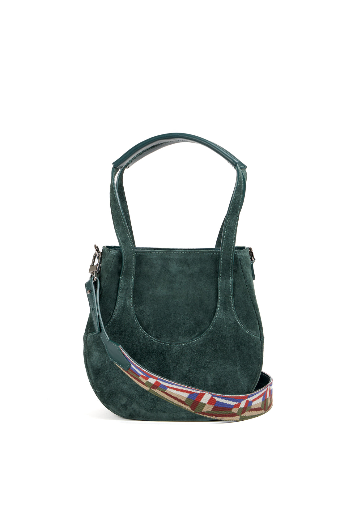 EJIAH 25 - SUEDE VERT IMPERIAL AVEC DETAILS EN VEAU