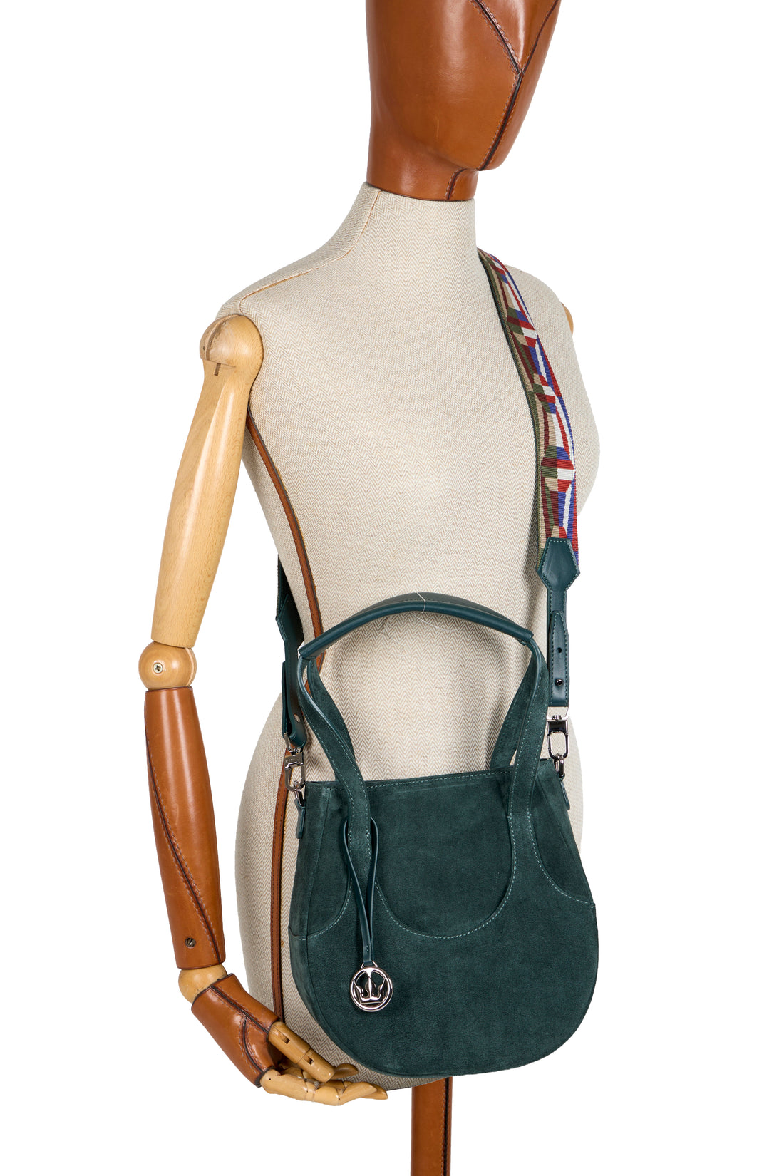 EJIAH 25 - SUEDE VERT IMPERIAL AVEC DETAILS EN VEAU
