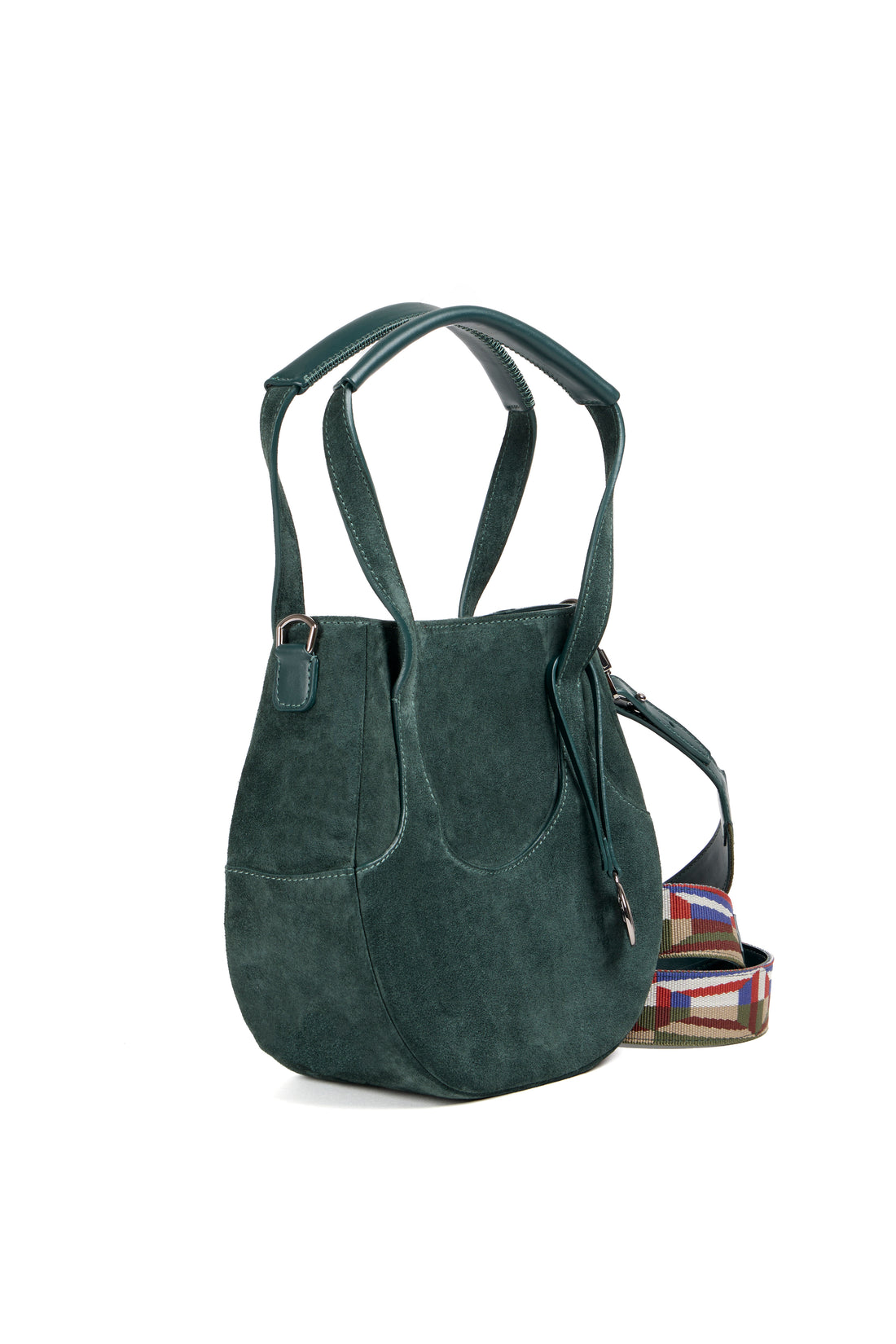 EJIAH 25 - SUEDE VERT IMPERIAL AVEC DETAILS EN VEAU