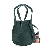 EJIAH 25 - SUEDE VERT IMPERIAL AVEC DETAILS EN VEAU