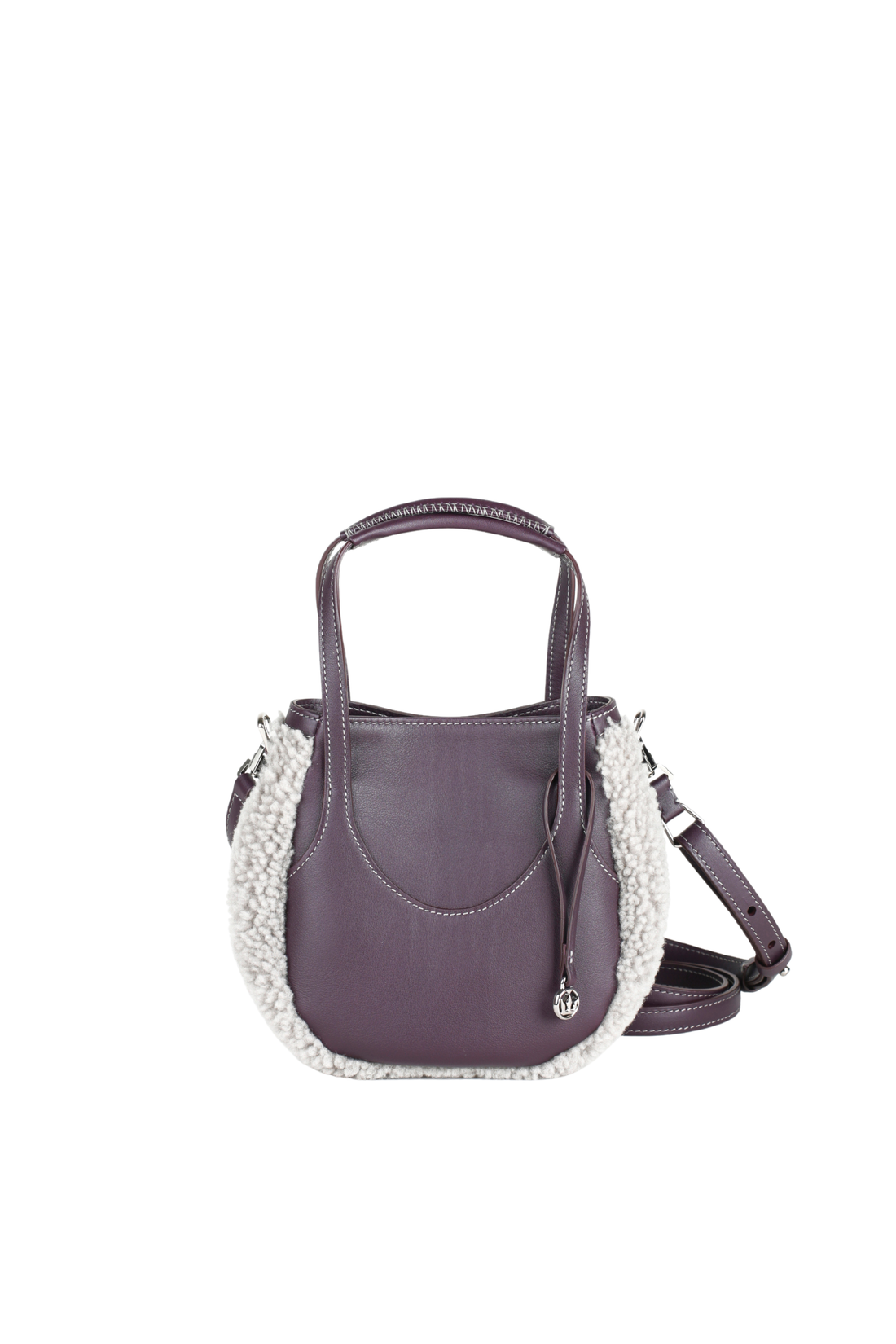 EJIAH 17 - VEAU PRUNE ET SHEARLING GRIS