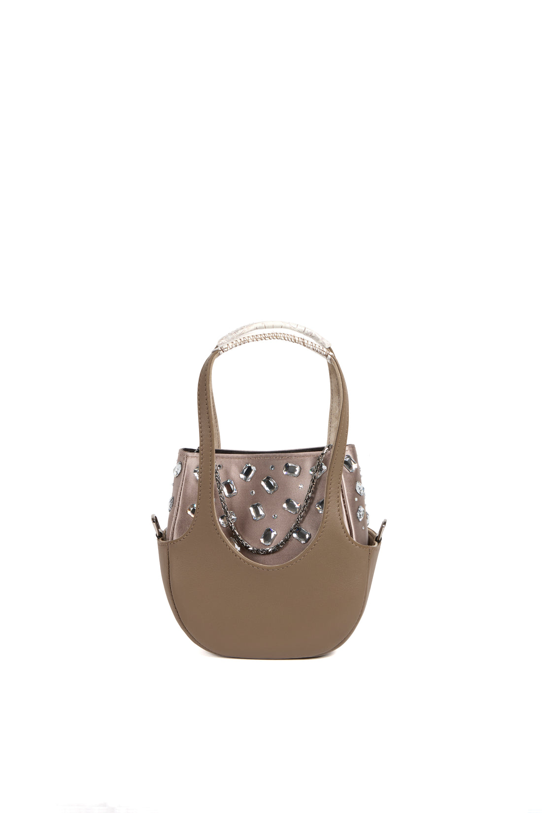 EJIAH 17 DUETTO - SATIN CRISTAUX ET VEAU TAUPE