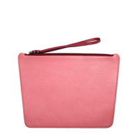 POCHETTE TRAPÈZE 29 - VEAU BICOLORE BLANC CASSÉ ET ROSE
