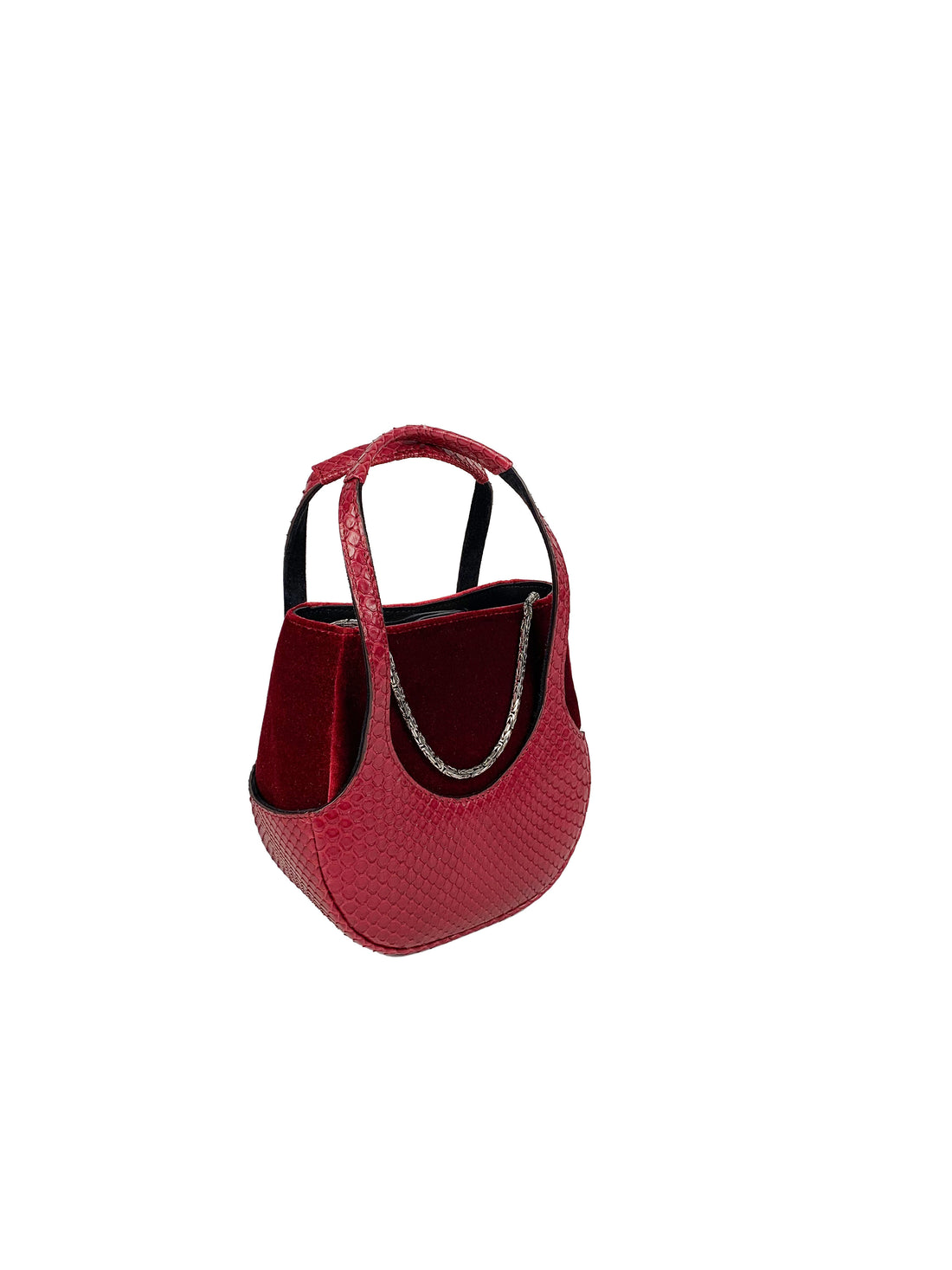 EJIAH 17 DUETTO - PYTHON ET VELOURS BORDEAUX