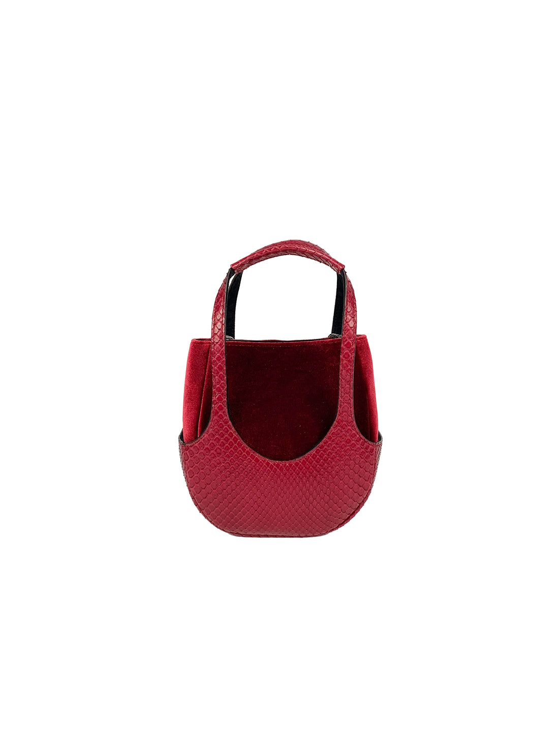 EJIAH 17 DUETTO - PYTHON ET VELOURS BORDEAUX