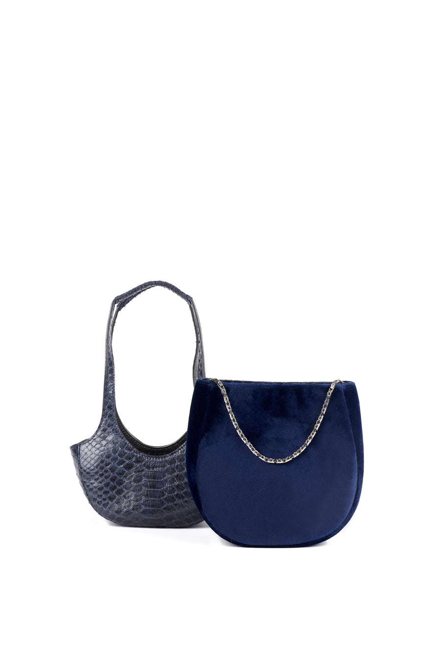 EJIAH 17 DUETTO - PYTHON VELOURS BLEU MARINE