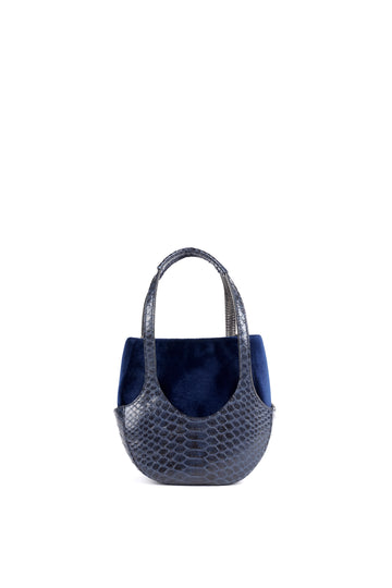 EJIAH 17 DUETTO - PYTHON VELOURS BLEU MARINE