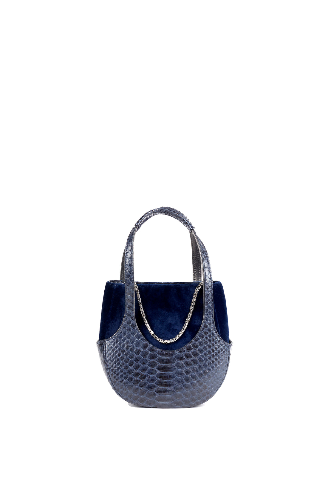 EJIAH 17 DUETTO - PYTHON VELOURS BLEU MARINE