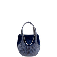 EJIAH 17 DUETTO - PYTHON VELOURS BLEU MARINE