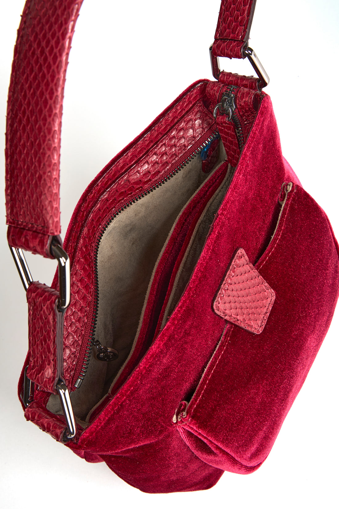 LESLIE 25 - VELOURS ET PYTHON BORDEAUX