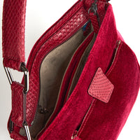 LESLIE 25 - VELOURS ET PYTHON BORDEAUX