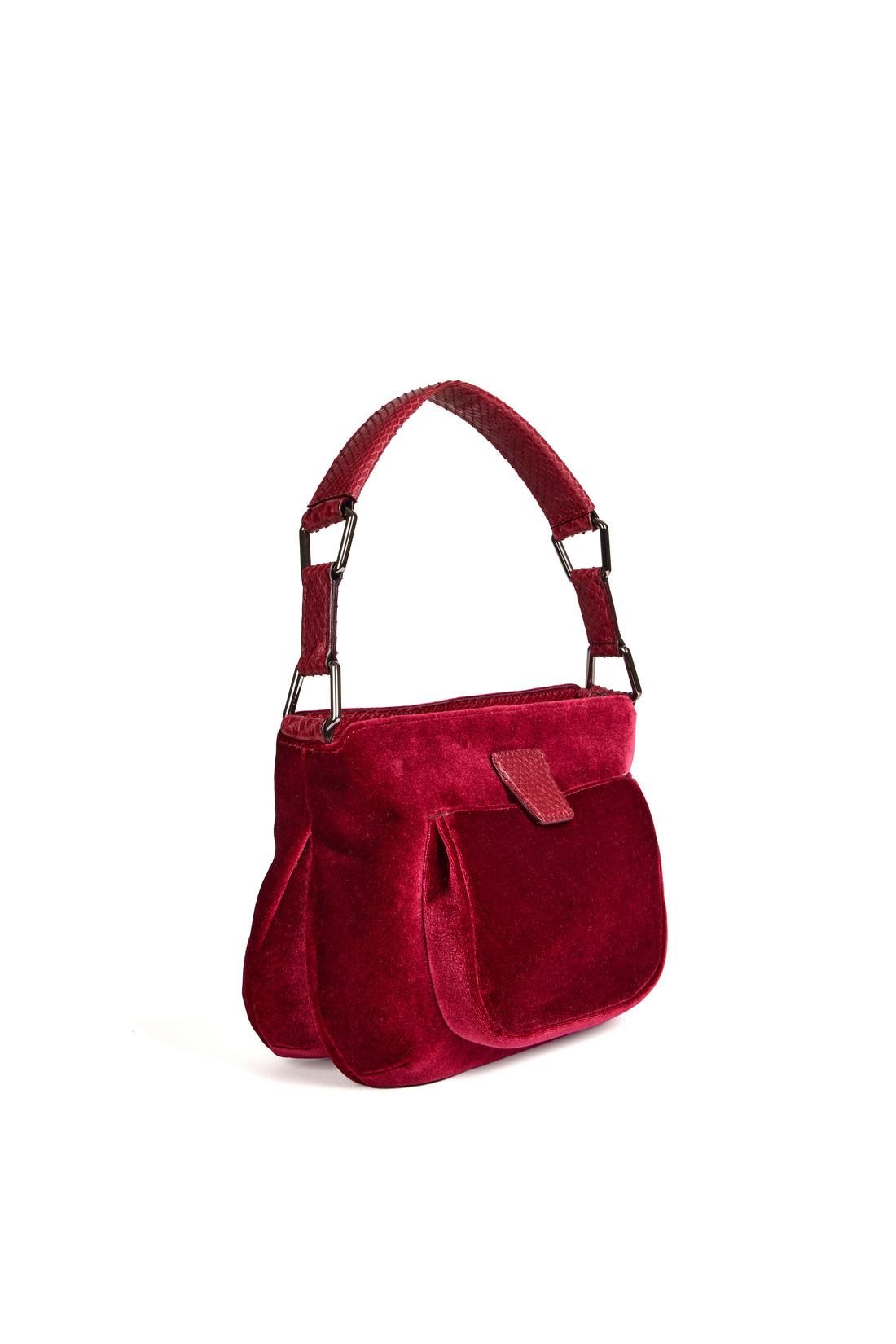 LESLIE 25 - VELOURS ET PYTHON BORDEAUX