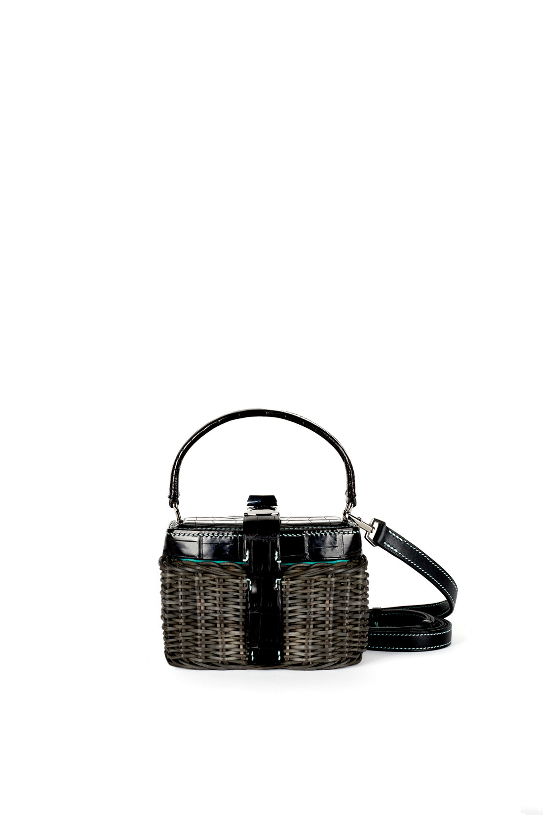IVY 14 MINI - OSIER ET CROCODILE NOIR