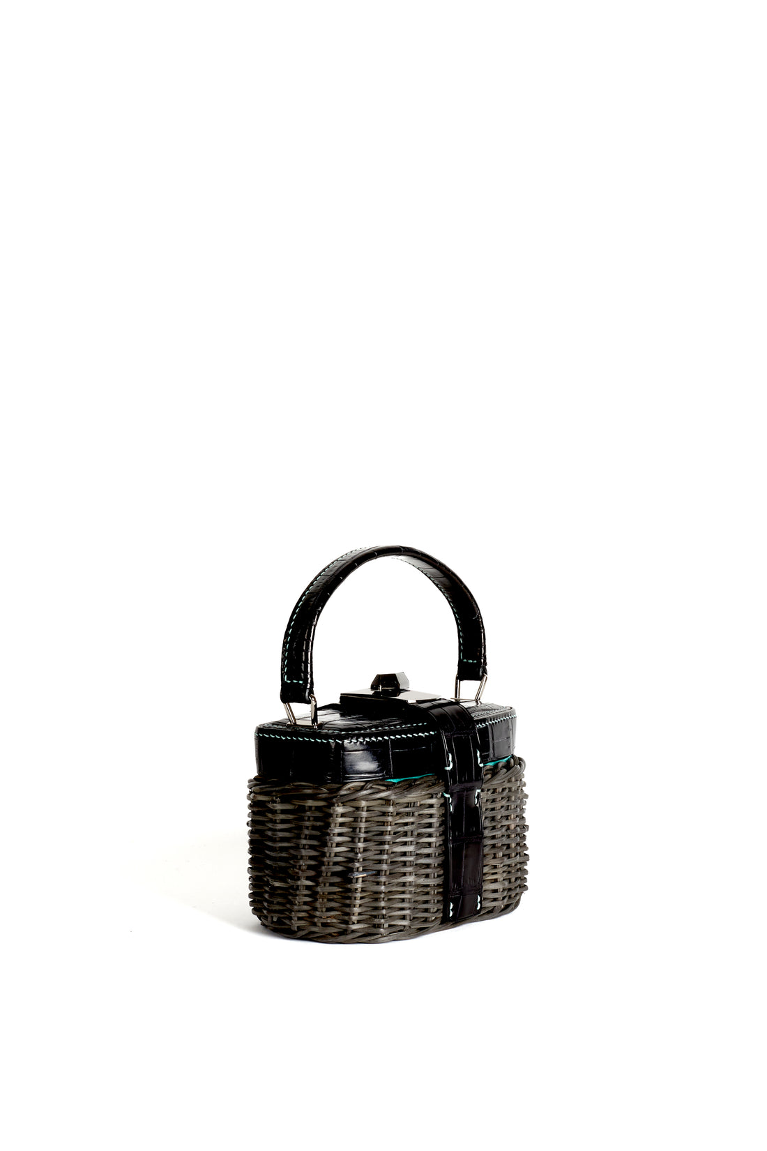 IVY 14 MINI - OSIER ET CROCODILE NOIR