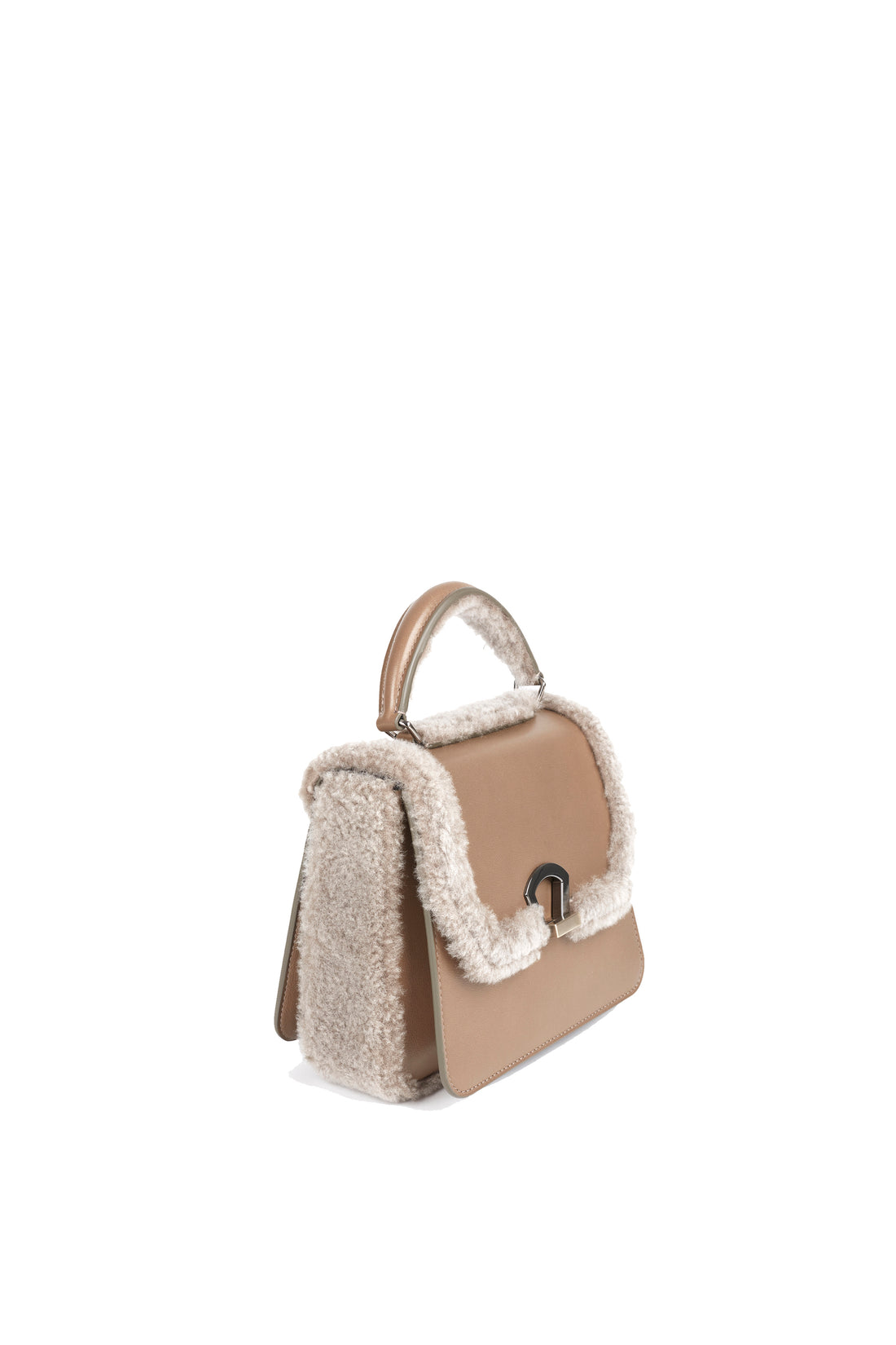 IRIS 18 - GREY SHEARLING AND TOBACCO CALF