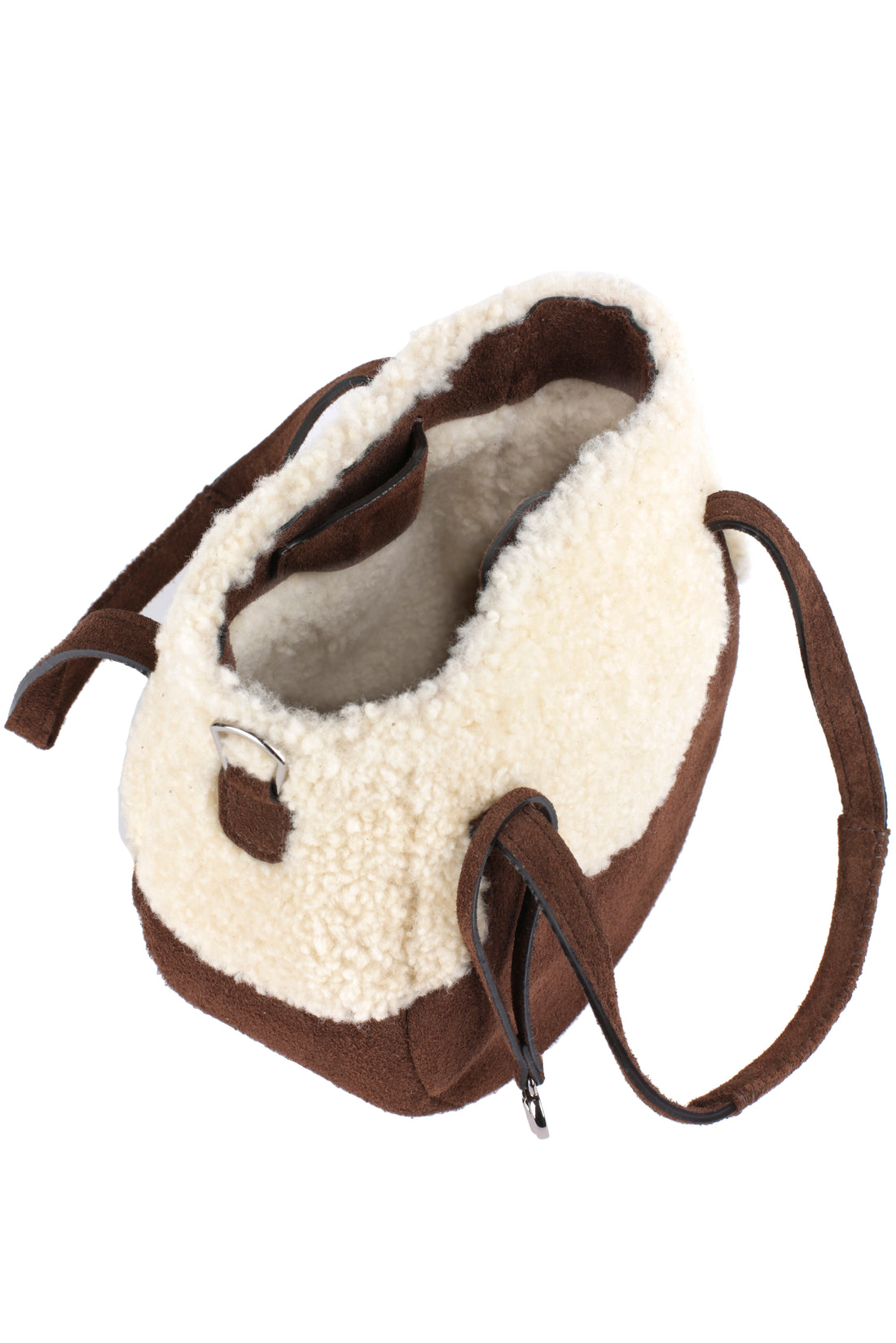 EJIAH 17 - SUEDE CHOCOLAT ET SHEARLING ECRU